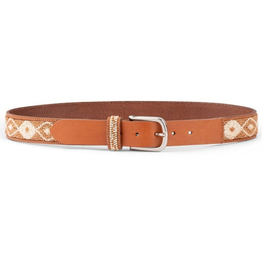 LEVI TAN BEADED BELT