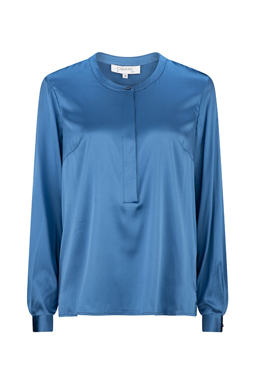 CLASSIC SILK SHIRT - Blue