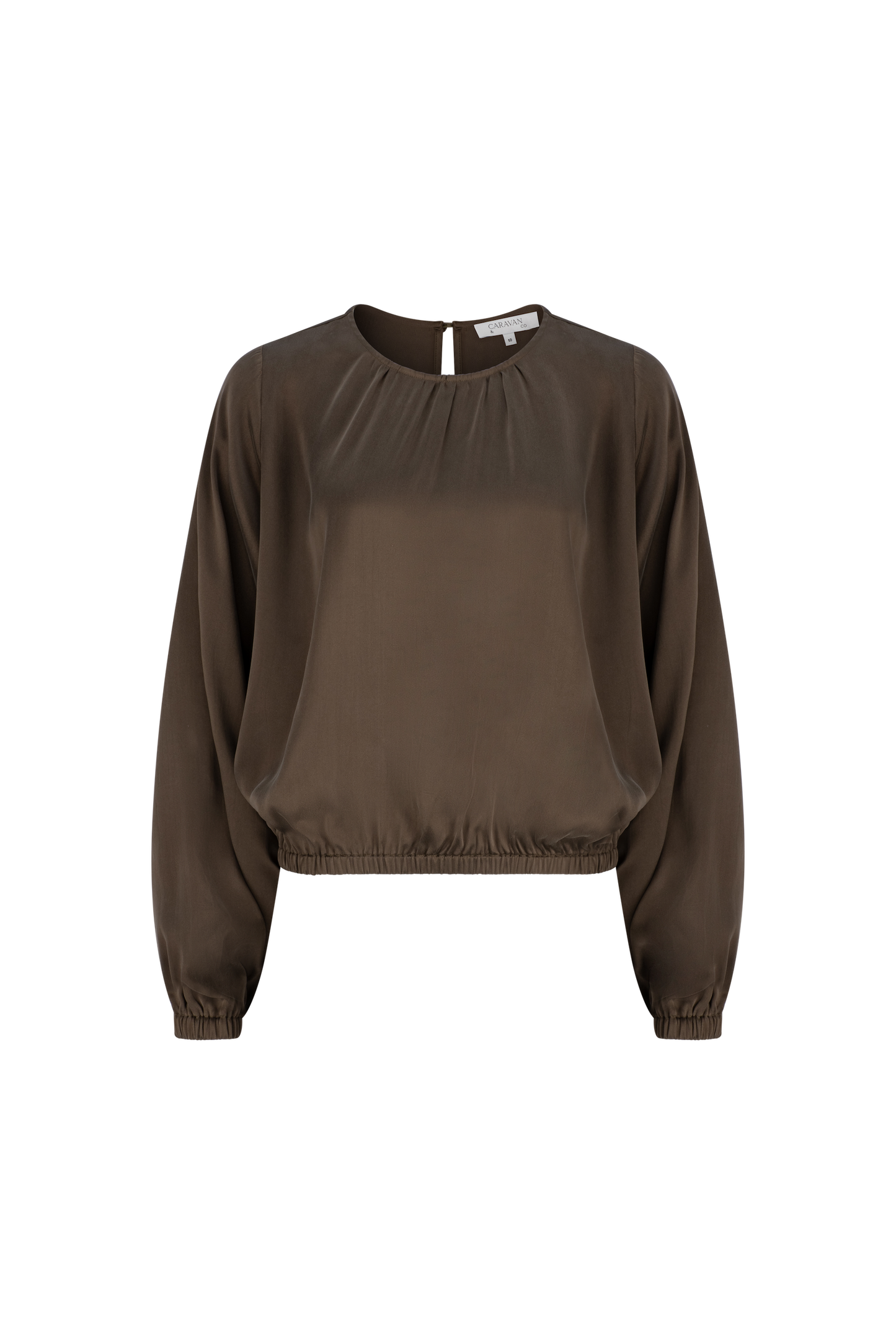 LIGHTNESS OF BEING GATHERED NECK BLOUSE KELP