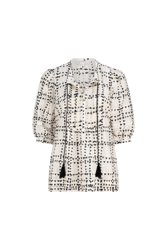 LOTTIE PINTUCK BLOUSE - IVORY