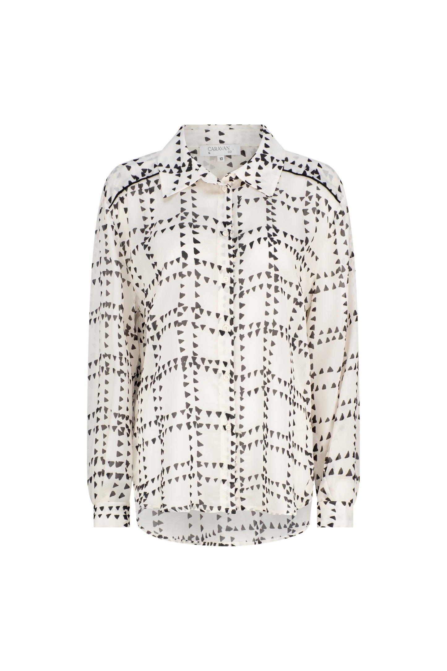 LOTTIE CONTRAST SHOULDER BLOUSE - IVORY