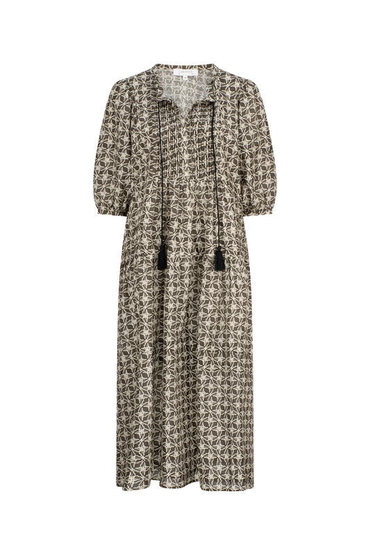 ADA PINTUCK SHIRT DRESS - OLIVE