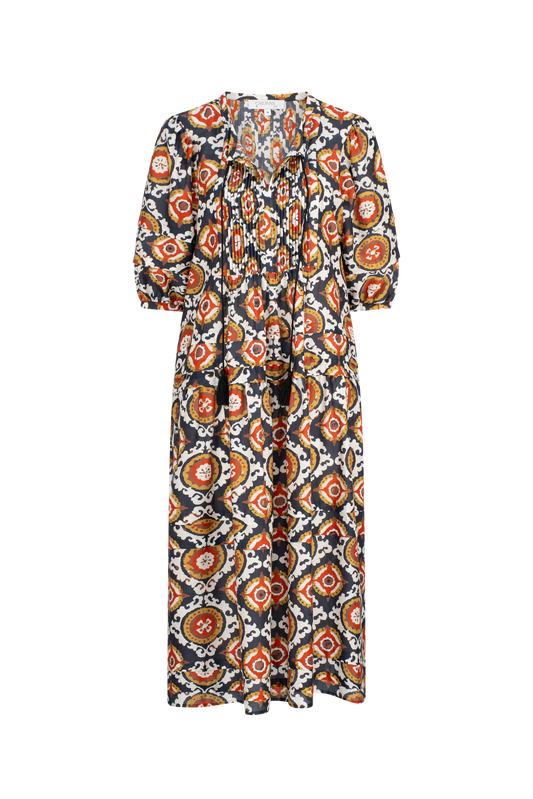 PHOEBE PINTUCK SHIRT- DRESS KELP