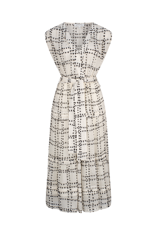 LOTTIE V NECK DRESS - IVORY