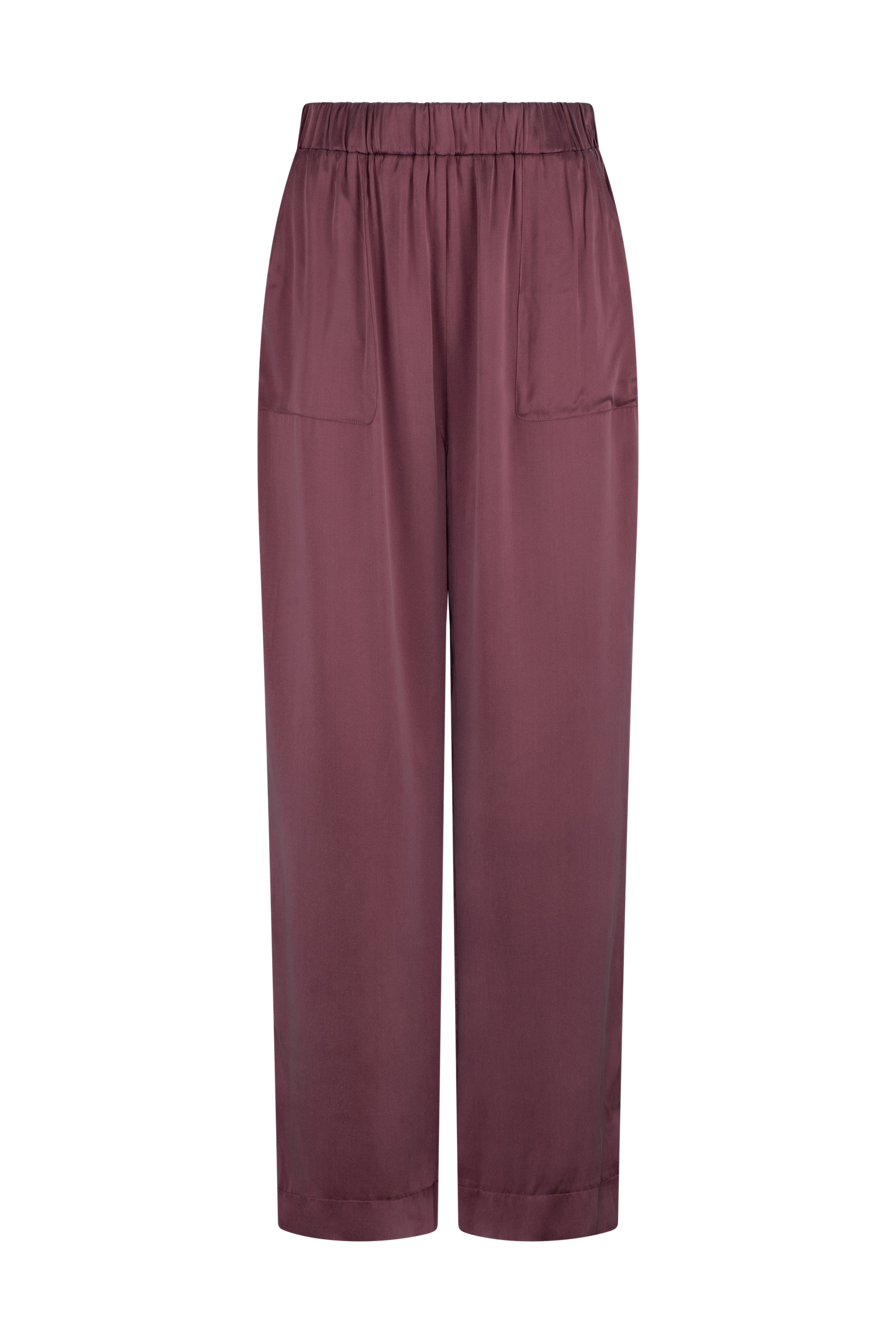 LIGHTNESS OF BEING SILK SLOUCH PANT AUBERGINE