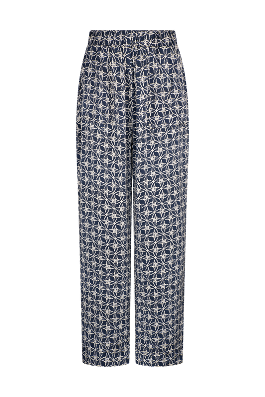 ADA SILK SLOUCH PANT- NAVY