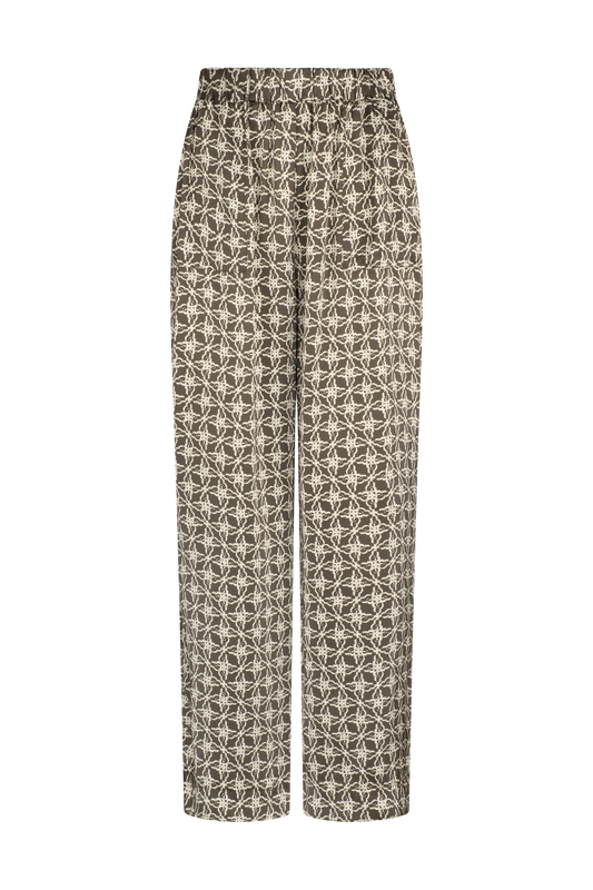 ADA SILK SLOUCH PANT- OLIVE