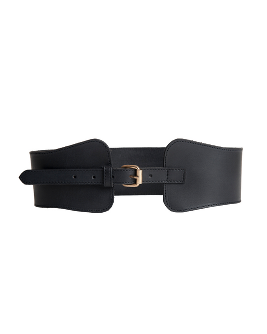 FELIX WIDE PREMIUM LEATHER BELT - BLACK