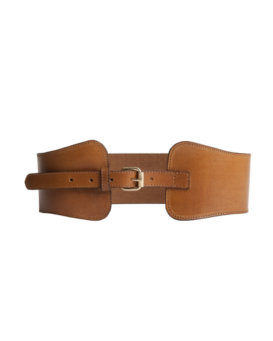 FELIX WIDE PREMIUM LEATHER BELT - TAN