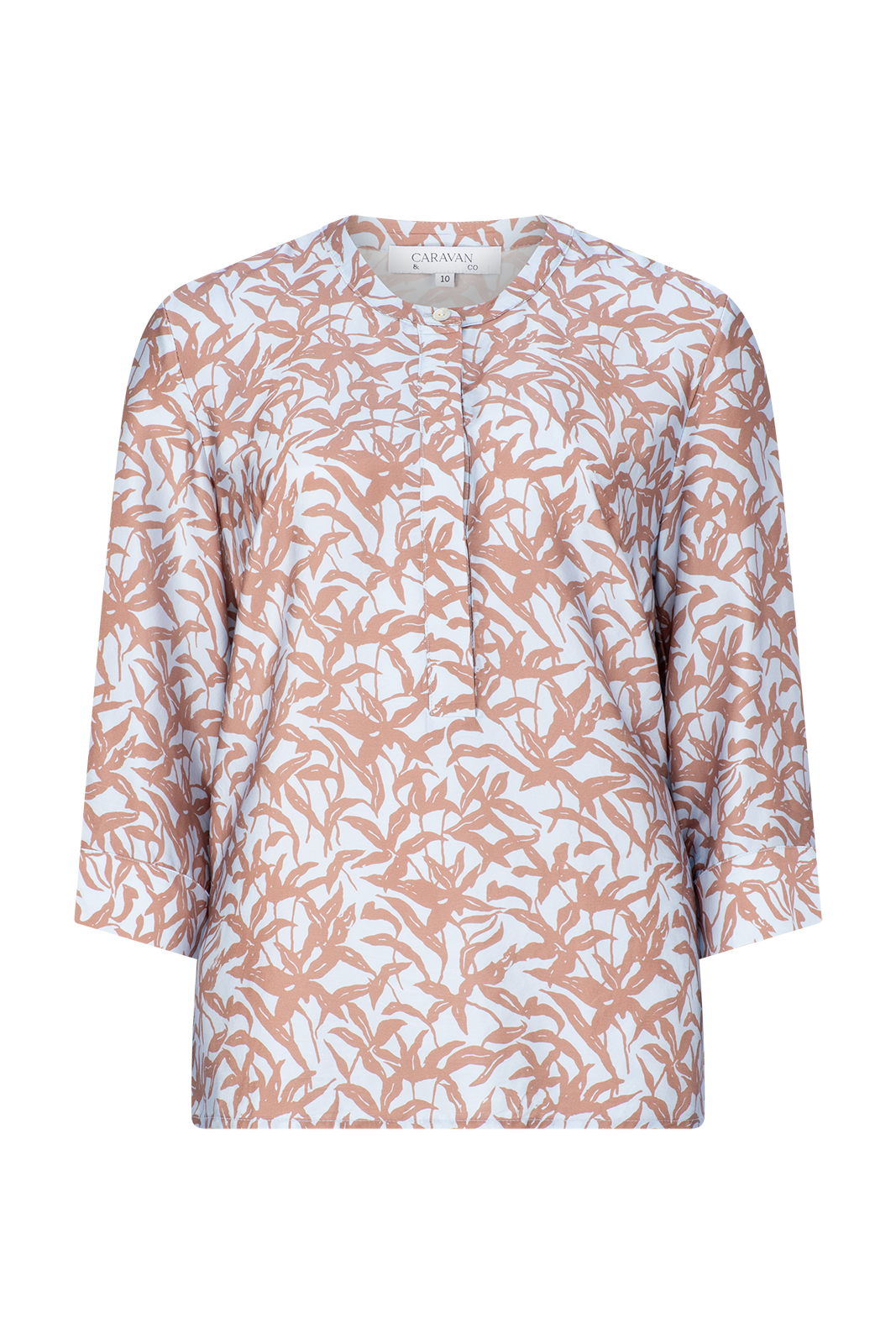 MIRABELLA SILK GRANDPA SHIRT- Blue