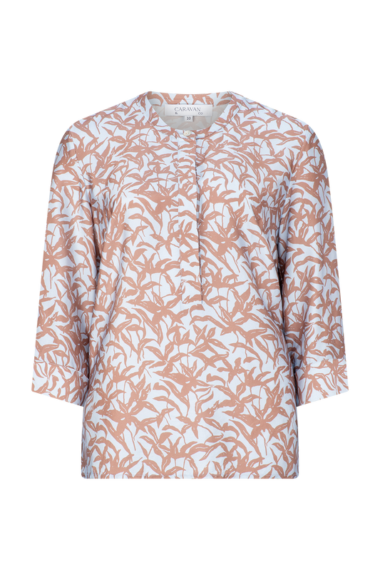 MIRABELLA SILK GRANDPA SHIRT- Blue