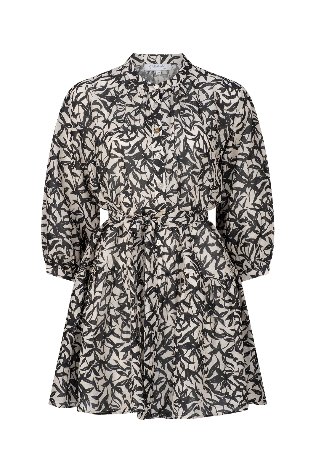 MIRABELLA DROPPED WAIST DRESS - BLACK