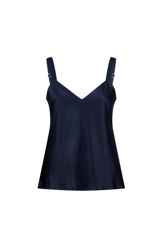 LIGHTNESS OF BEING SILK CAMI TOP - Navy