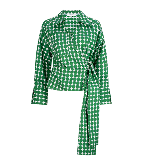 STELLA COTTON POPLIN WRAP SHIRT STELLA FOREST