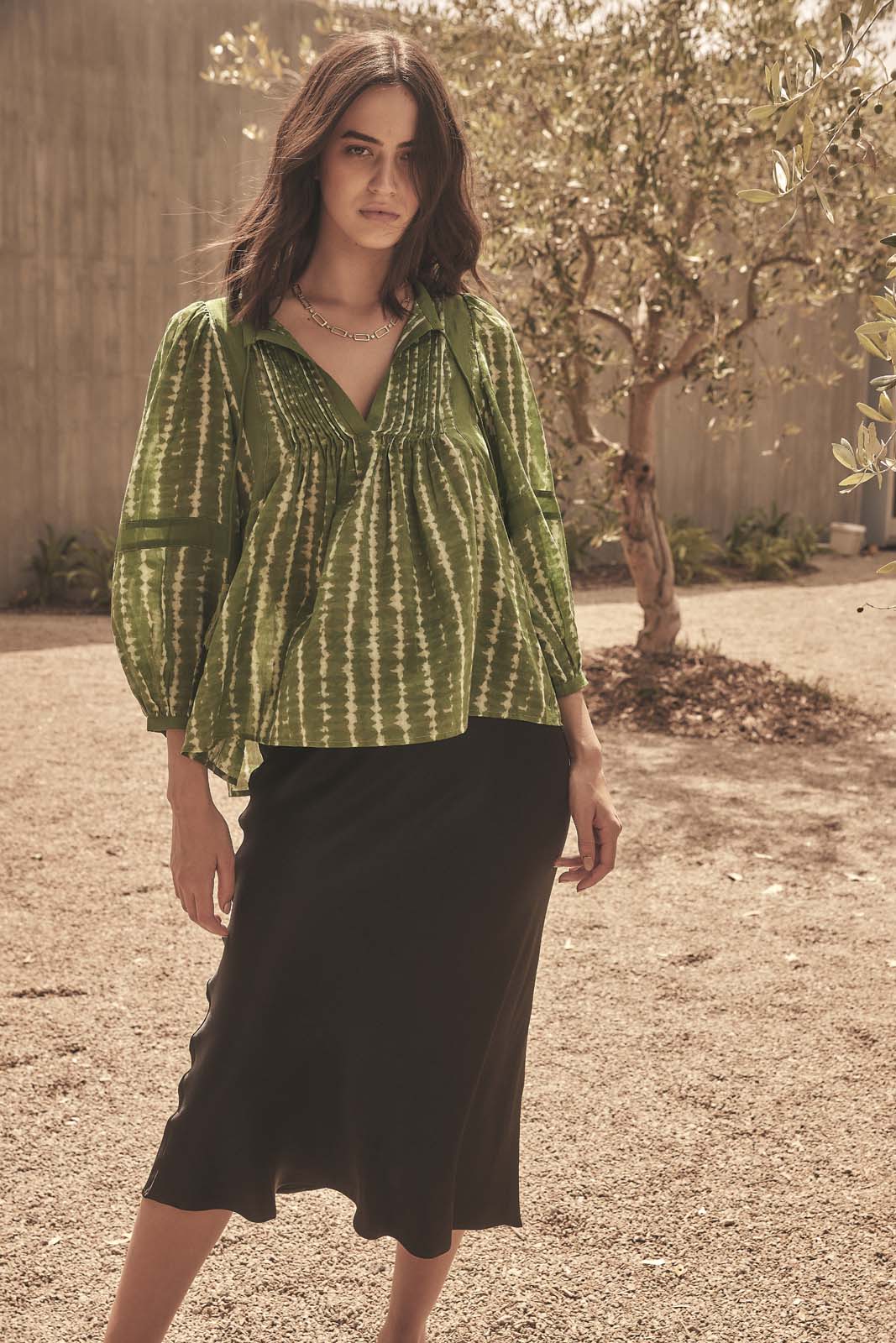 MOONLIGHT WAVE TUNIC TOP - Forest print