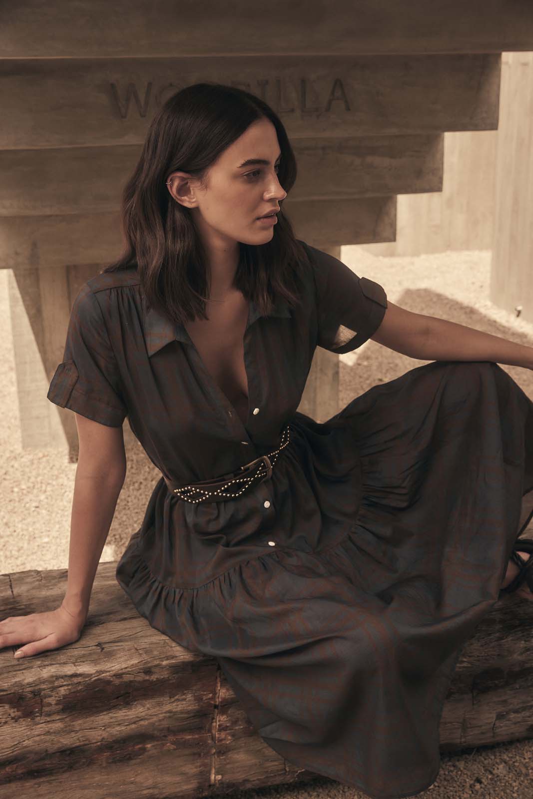 WALK THE LINE BUTTON FRONT DRESS