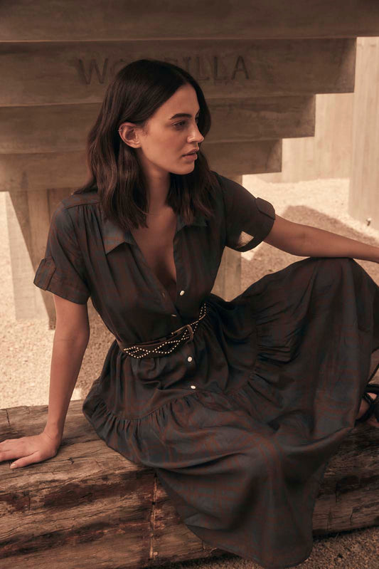 WALK THE LINE BUTTON FRONT DRESS