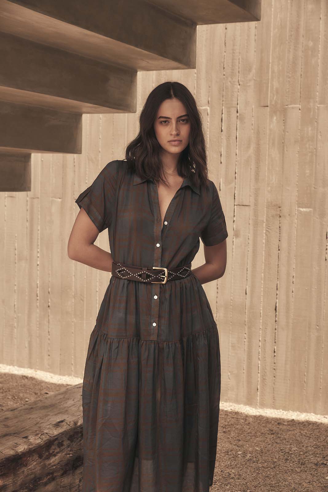 WALK THE LINE BUTTON FRONT DRESS