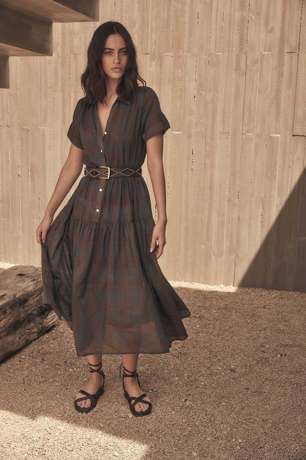 WALK THE LINE BUTTON FRONT DRESS