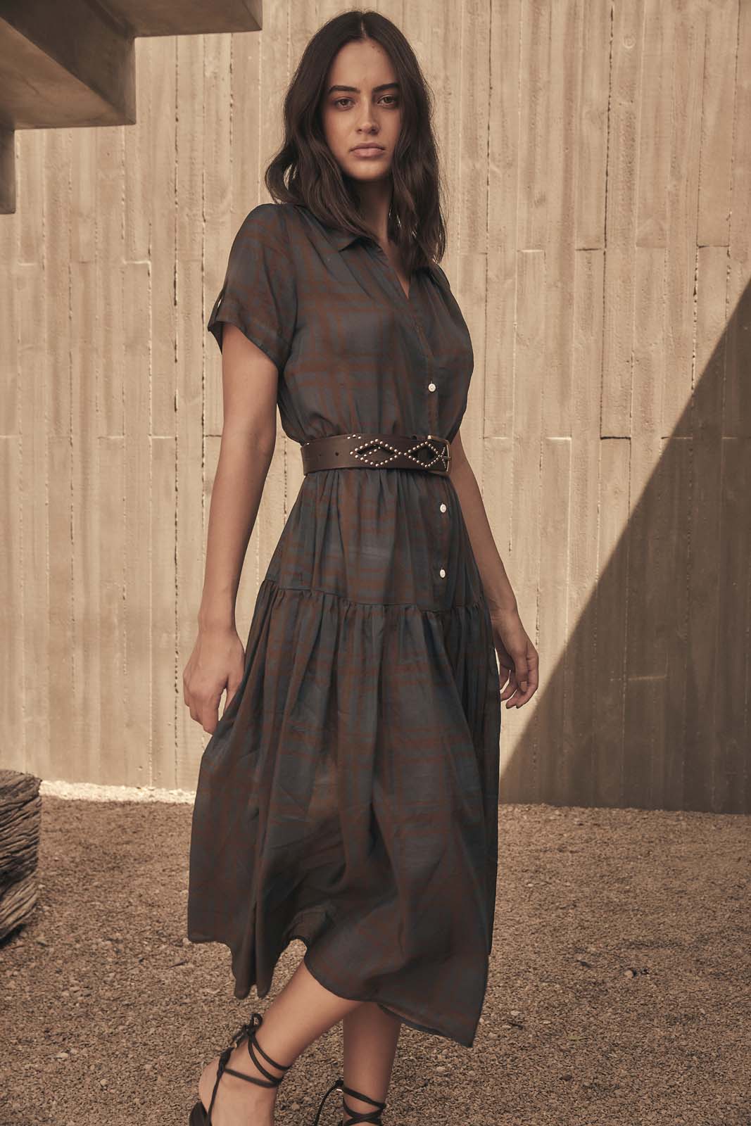 WALK THE LINE BUTTON FRONT DRESS
