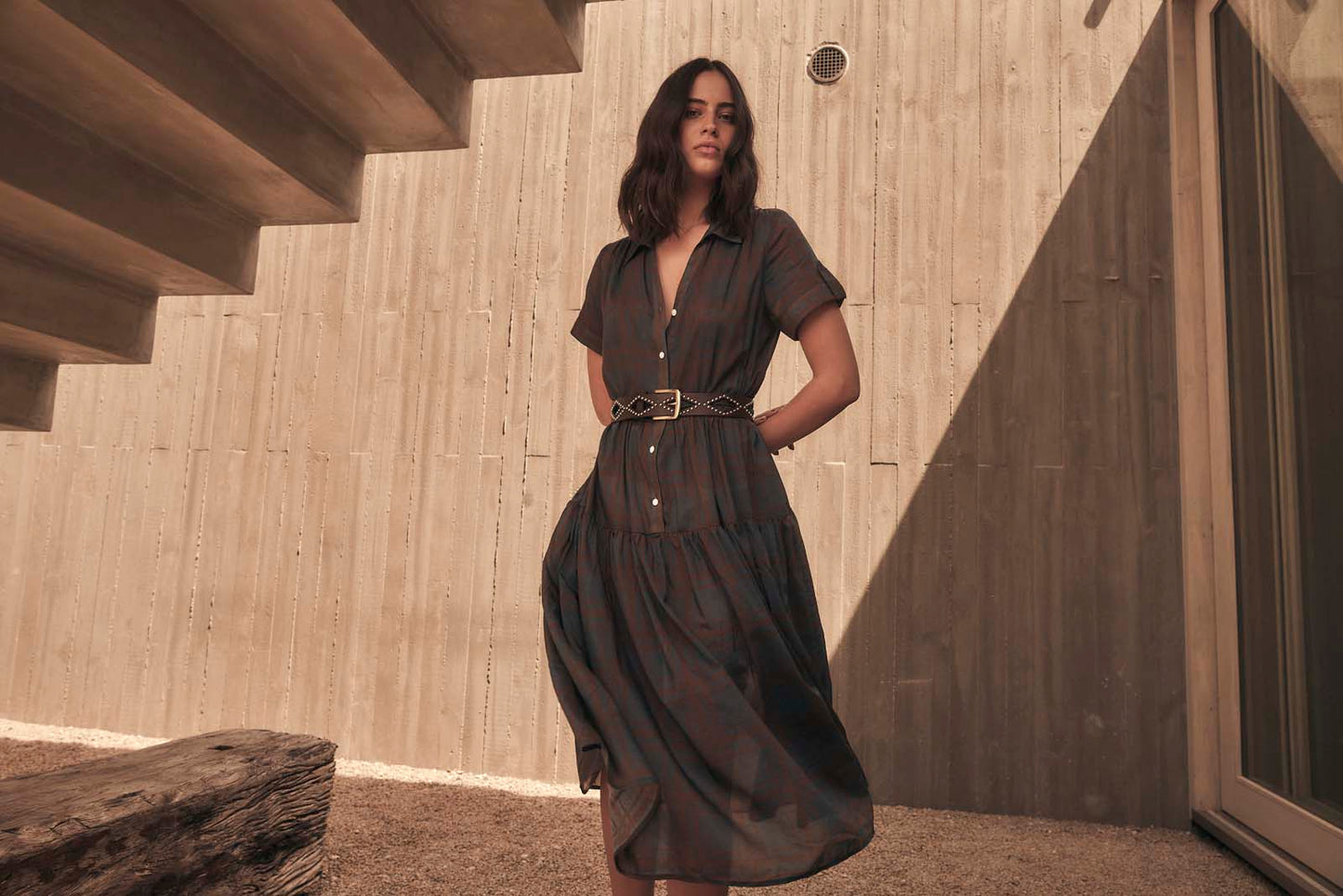 WALK THE LINE BUTTON FRONT DRESS