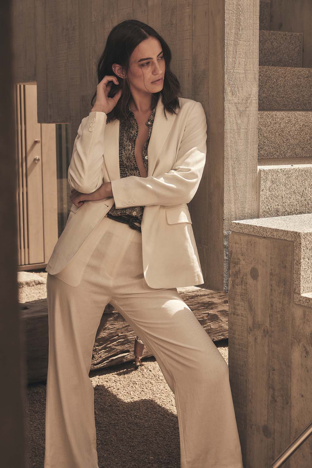 ORLANDO LINEN JACKET - Ivory