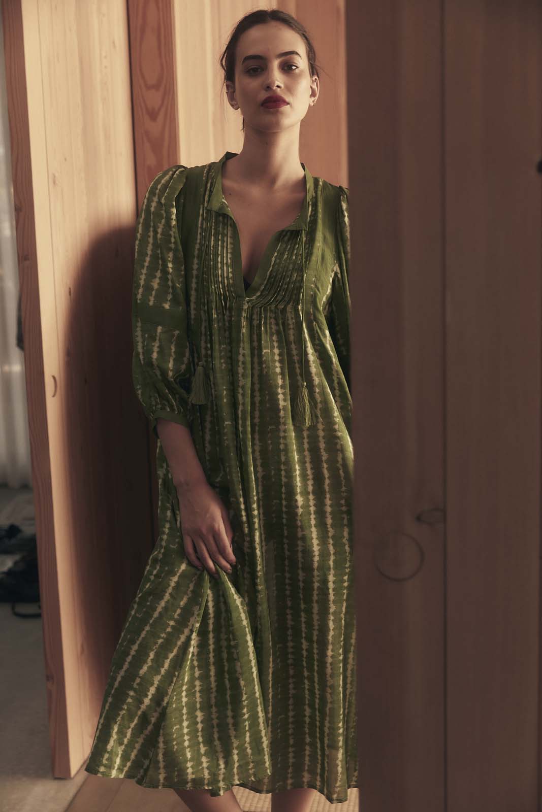 MOONLIGHT WAVE SHIRT DRESS - Forest