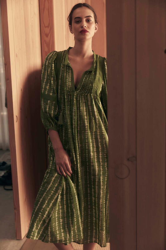 MOONLIGHT WAVE SHIRT DRESS - Forest