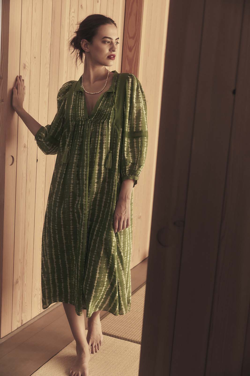 MOONLIGHT WAVE SHIRT DRESS - Forest