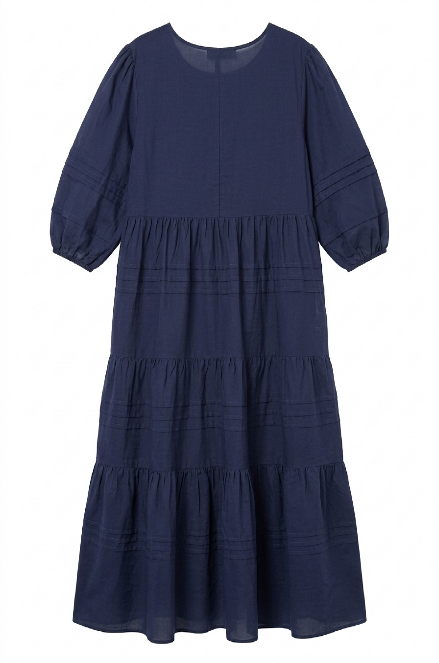 PIN-TUCK DRESS- Navy