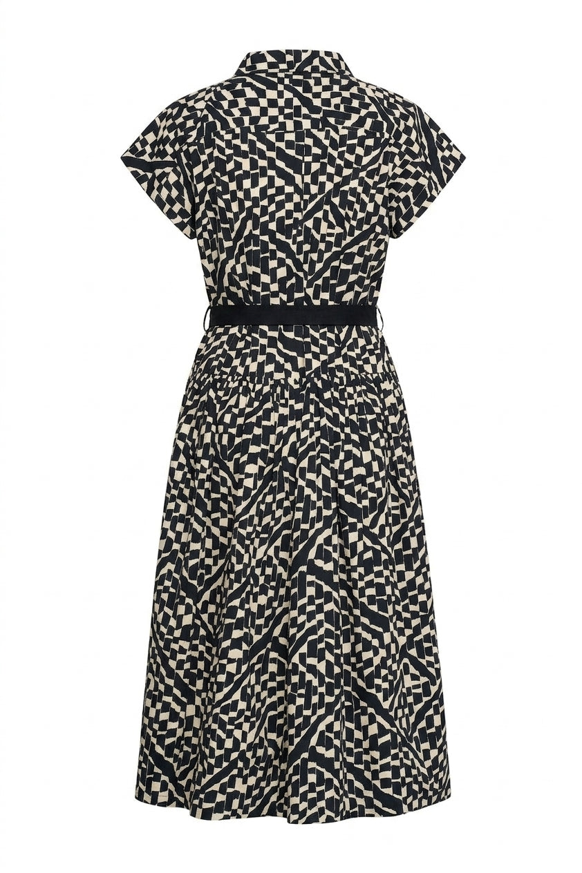 ALGERIA DOLMAN SLEEVE SHIRT DRESS- Black