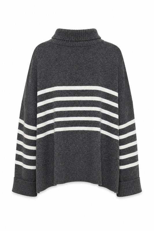 Charlie Wool/Cashmere Sweater - Slate/Natural