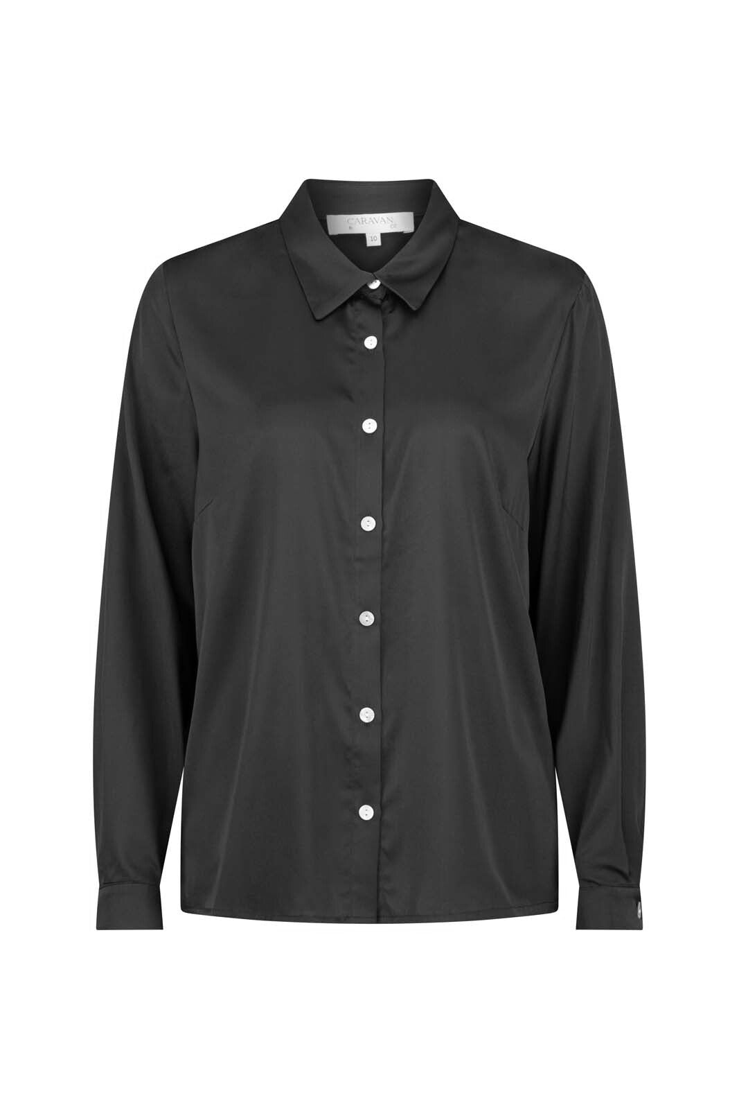 LIGHTNESS OF BEING SILK CLASSIC SHIRT BLACK
