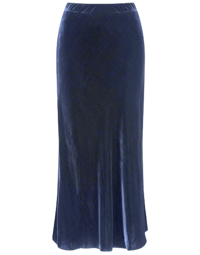 VALENTINE VELVET SKIRT -NAVY