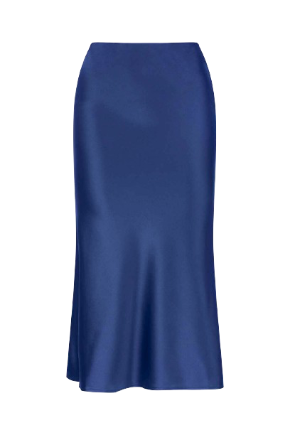 LIGHTNESS OF BEING SILK BIAS SKIRT MIDNIGHT