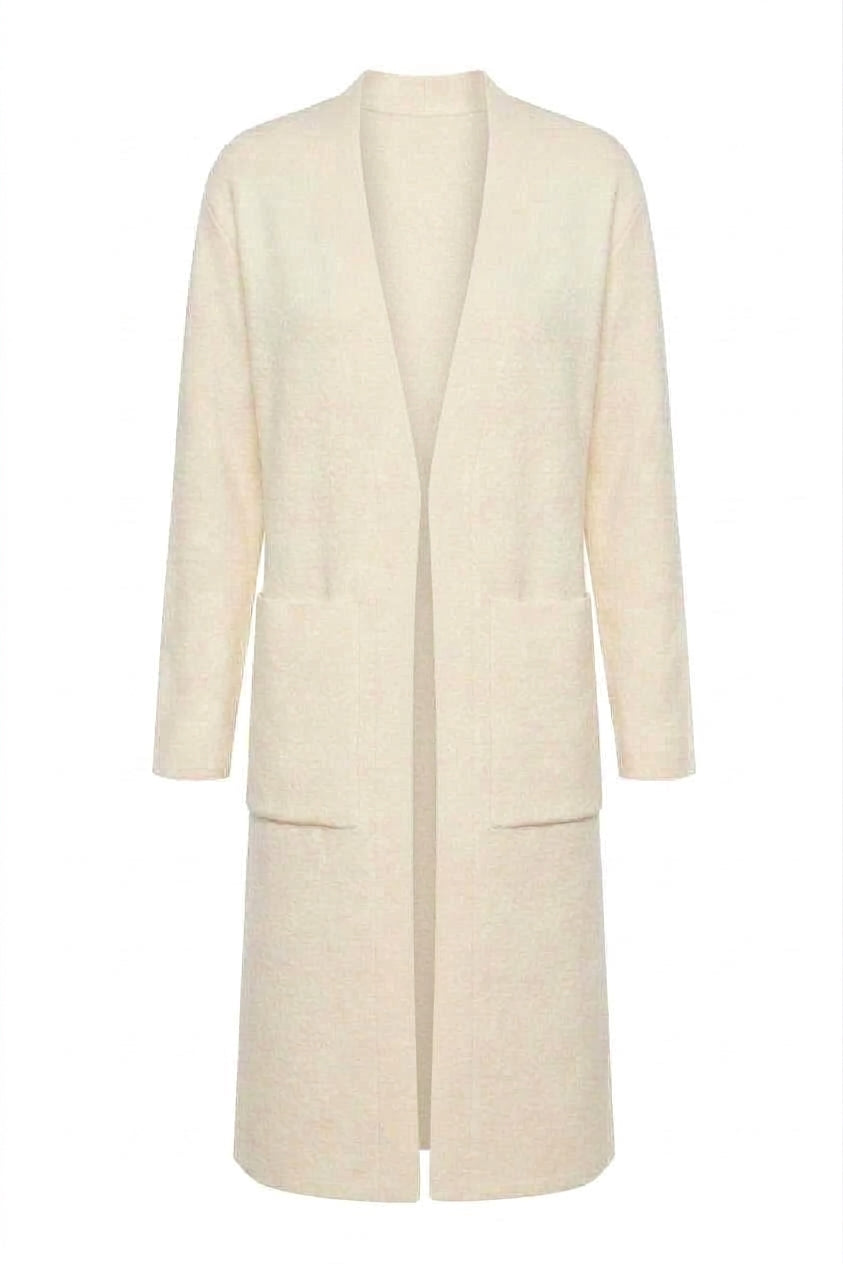 LONGLINE SOLID CARDIGAN ALABASTER