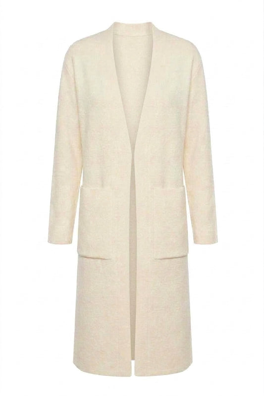 LONGLINE SOLID CARDIGAN ALABASTER