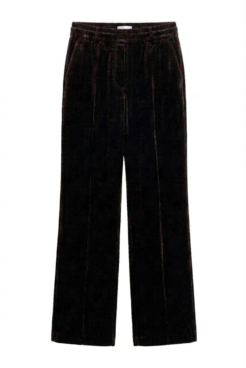 VALENTINE VELVET SLOUCH PANT - AUBERGINE