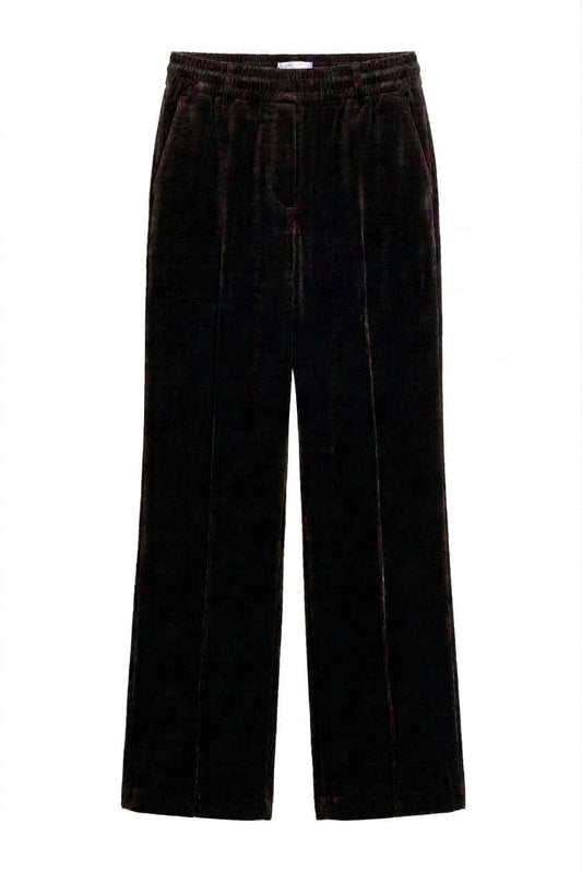 VALENTINE VELVET SLOUCH PANT - AUBERGINE