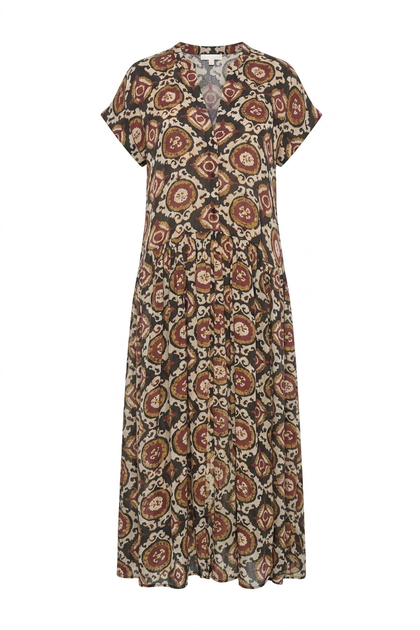 PHOEBE DOLMAN SLEEVE SHIRT DRESS- AUBERGINE