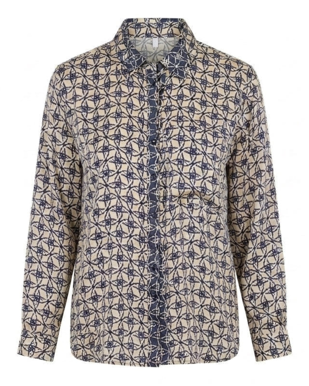 ADA SILK SLOUCH SHIRT- NAVY