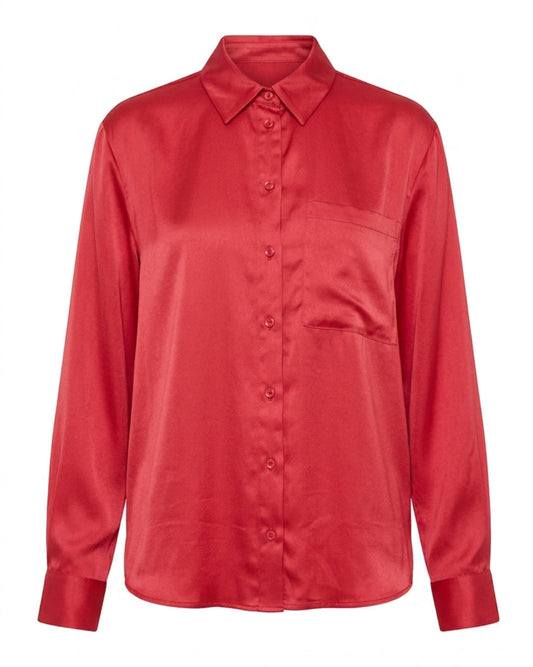 TIBI SLOUCH SHIRT- CRIMSON