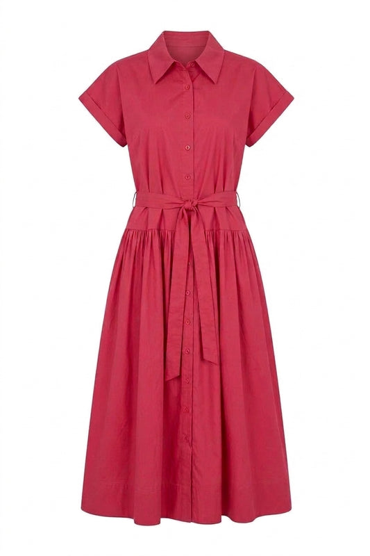 TILDA DOLMAN SLEEVE DRESS - CRIMSON