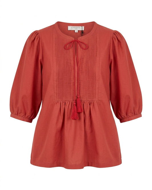 TIBI BLOUSE - CRIMSON