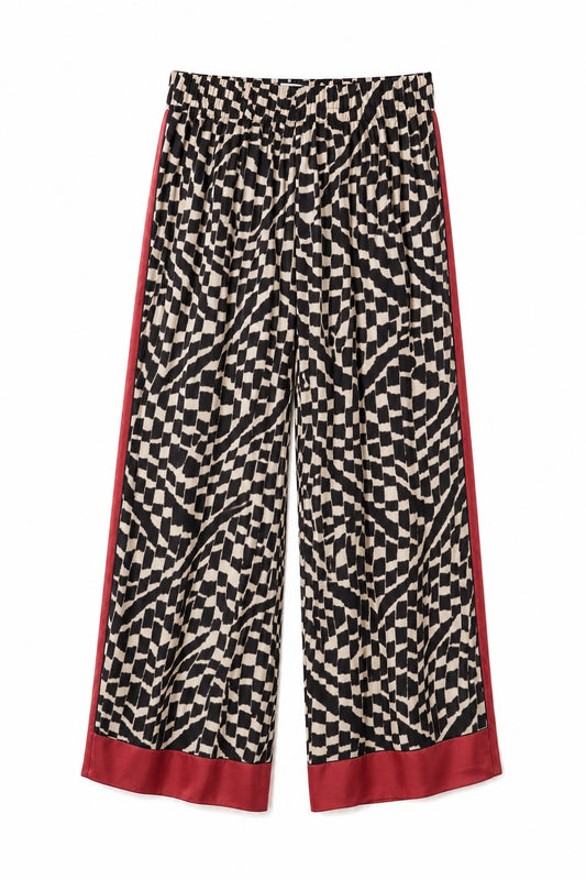 ALGERIA SLOUCH PANT- BLK/IVORY