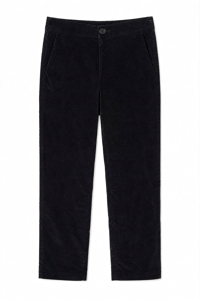COTTON VELVET CROP LEG PANT