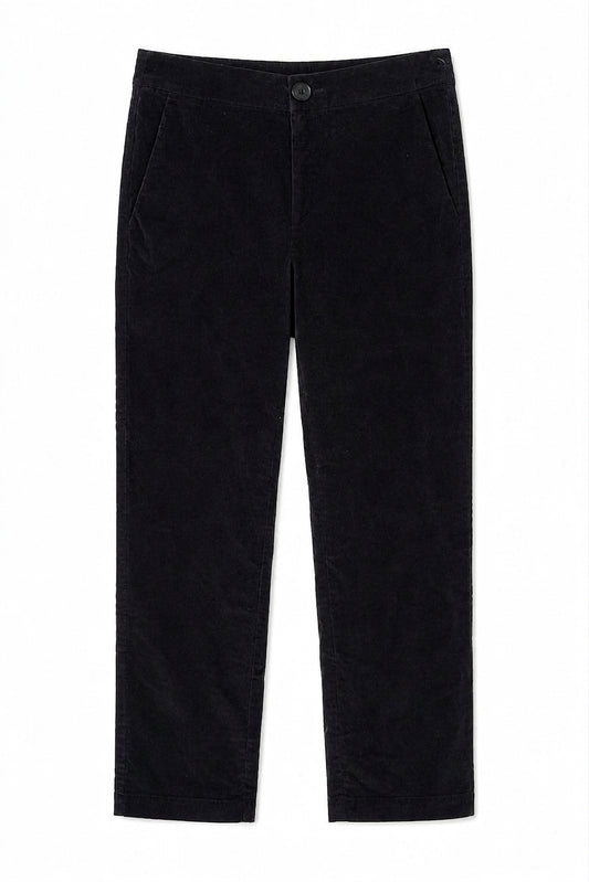 COTTON VELVET CROP LEG PANT