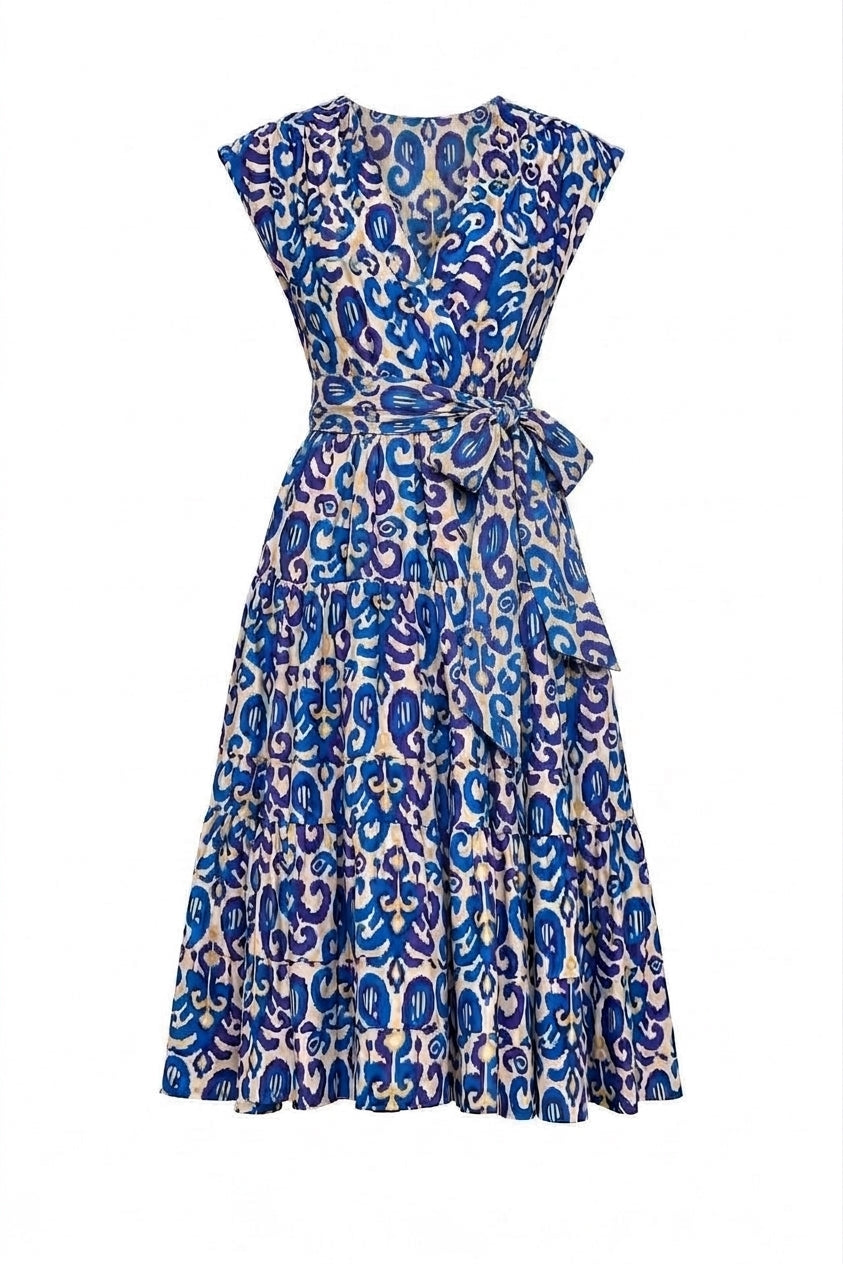 FLORENCE V NECK DRESS FLORENCE NAVY