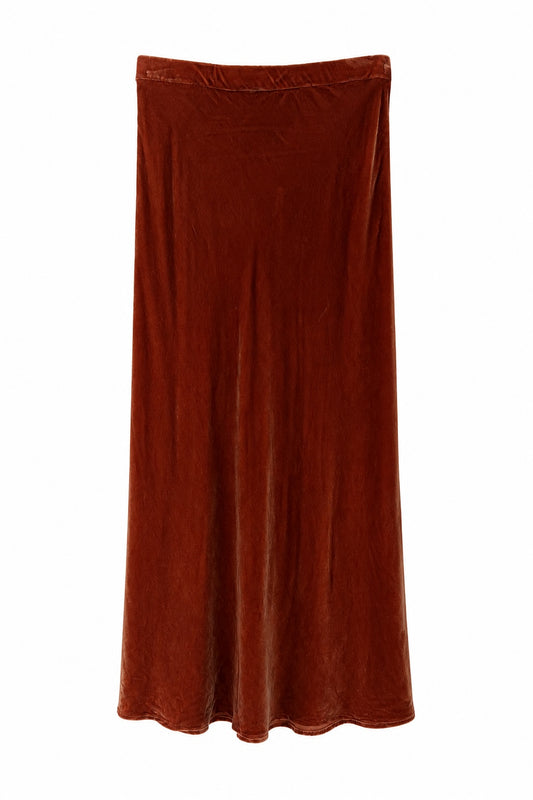 VALENTINE VELVET SKIRT - RUST