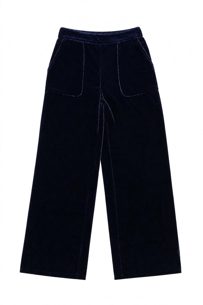 VALENTINE VELVET SLOUCH PANT - NAVY